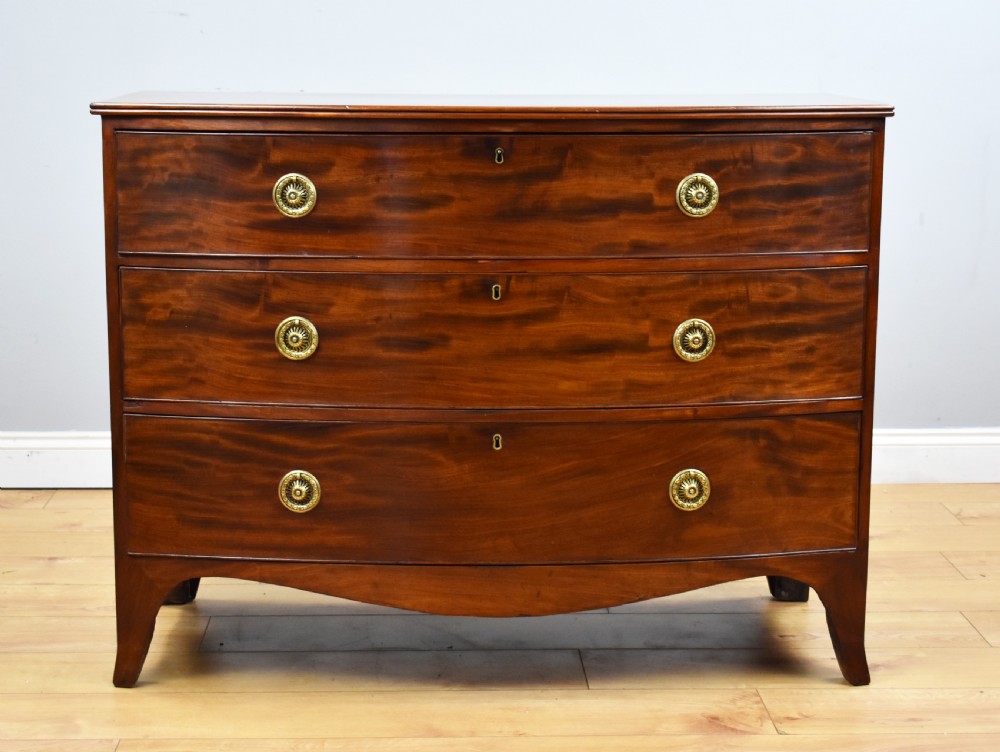 Regency Mahogany Bow Front Chest of Drawers View II