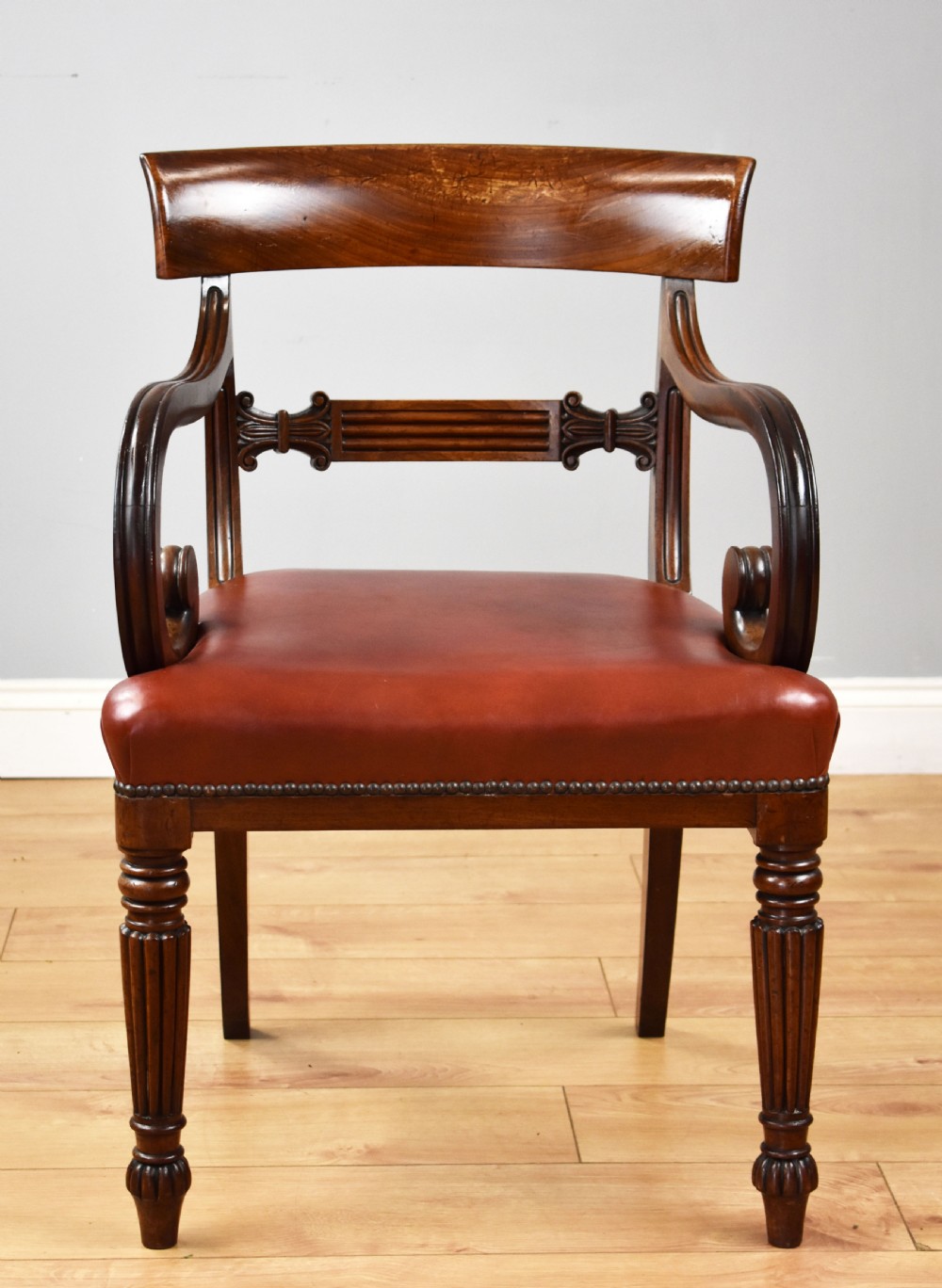 Regency Mahogany Open Armchair View II