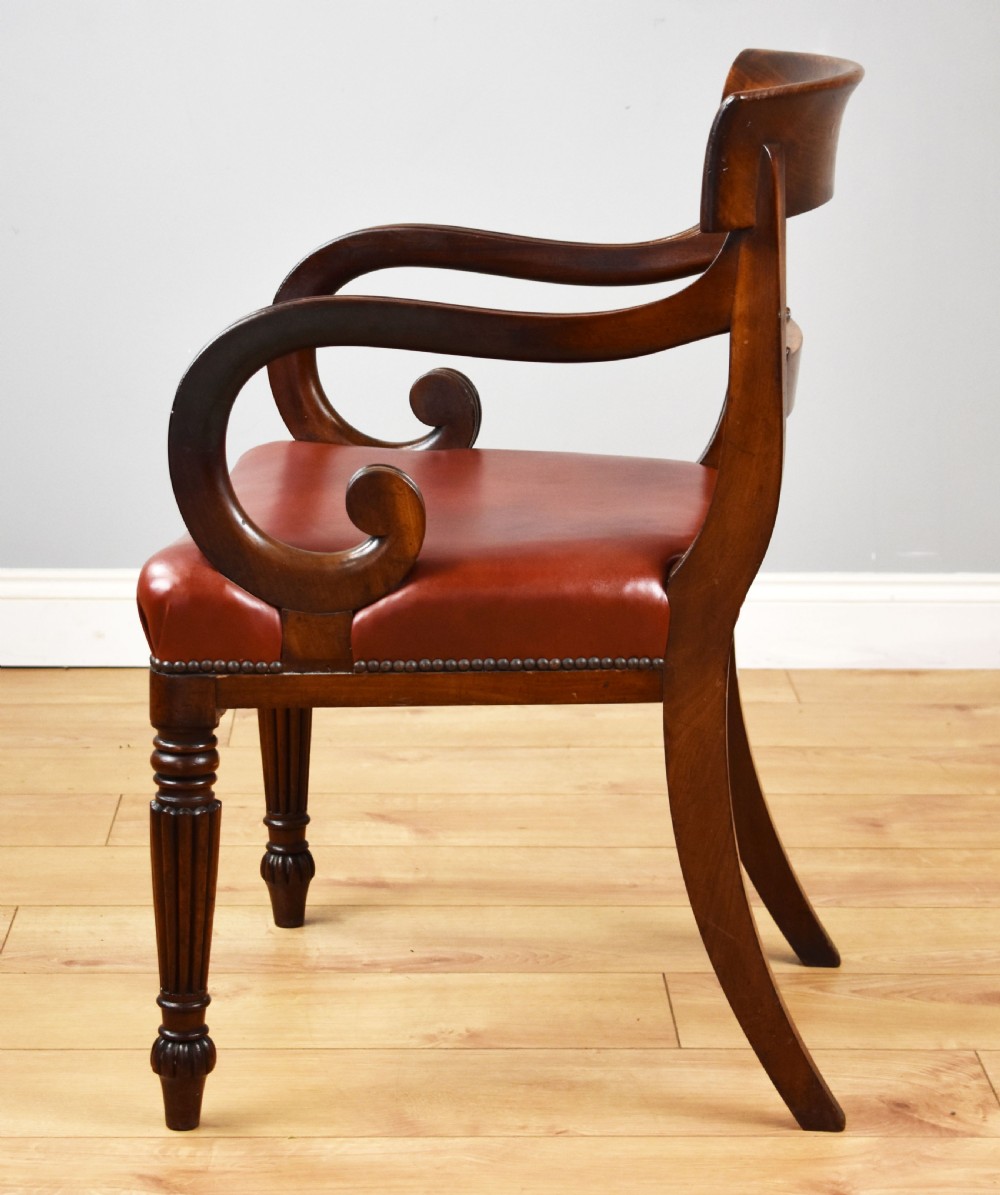Regency Mahogany Open Armchair View V