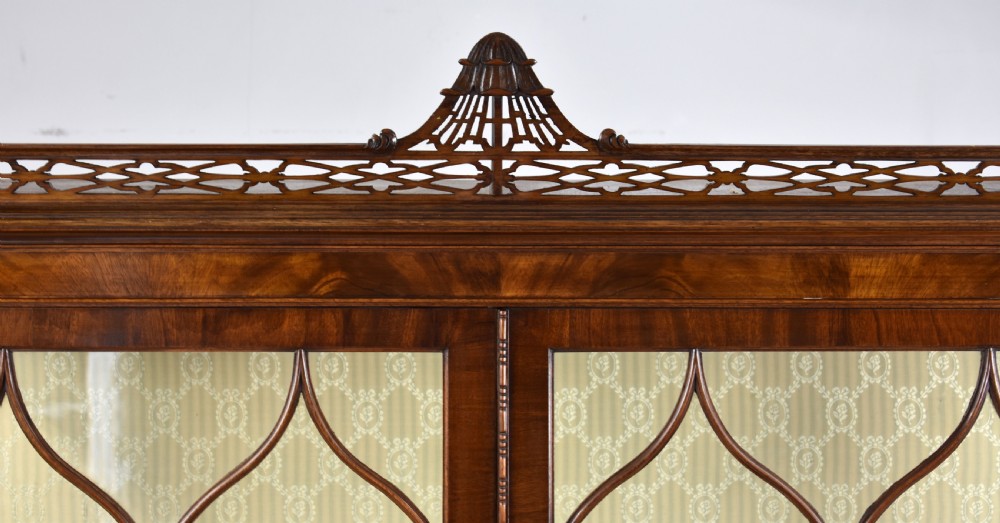 Flame Mahogany Chinese Chippendale Style Display Cabinet View VI