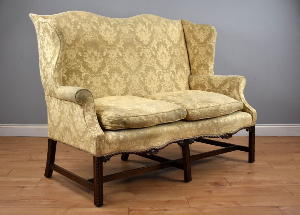 Georgian Style Wing Back Settee
