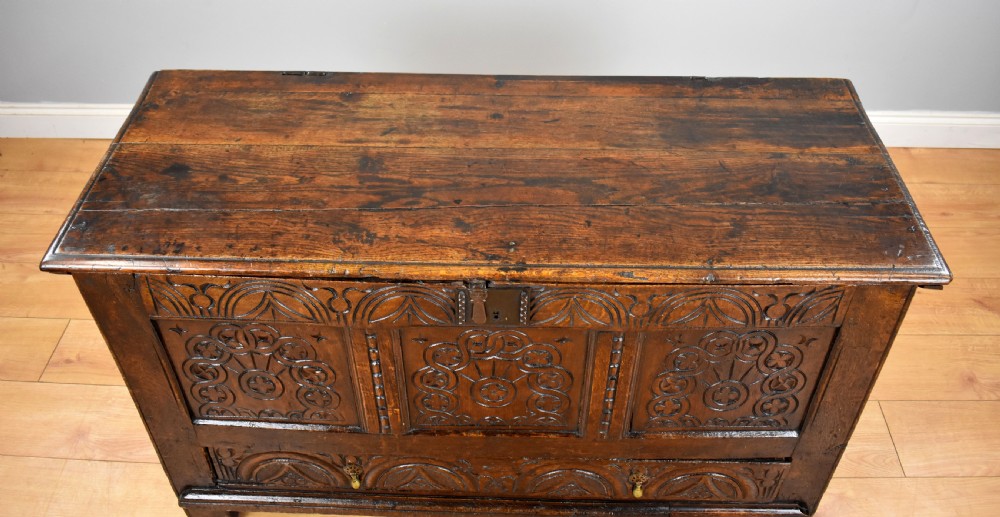 17th Century Carved Oak Coffer View VI