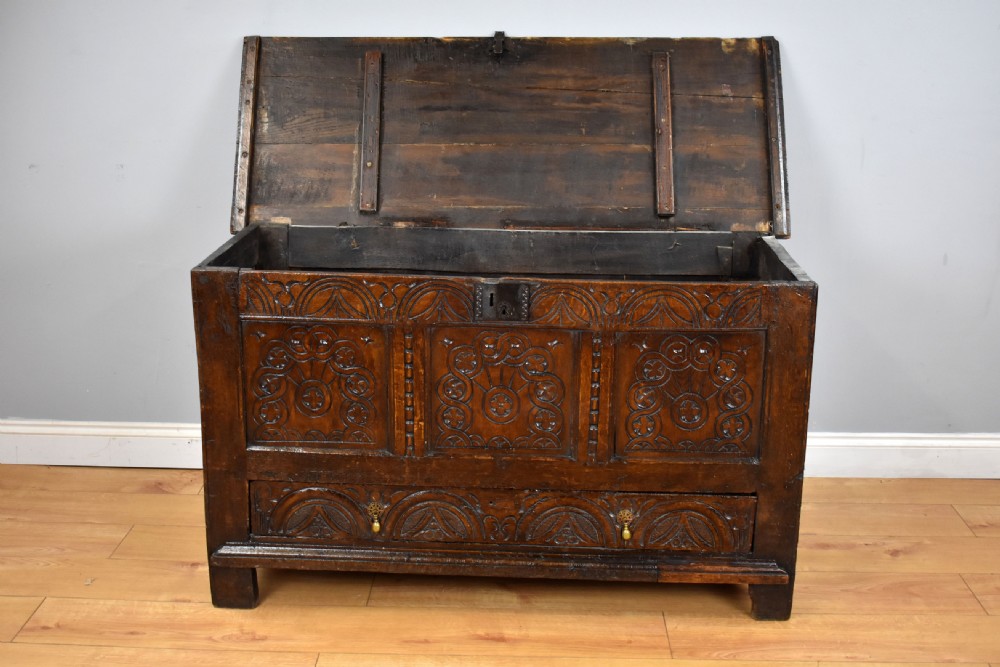 17th Century Carved Oak Coffer View X