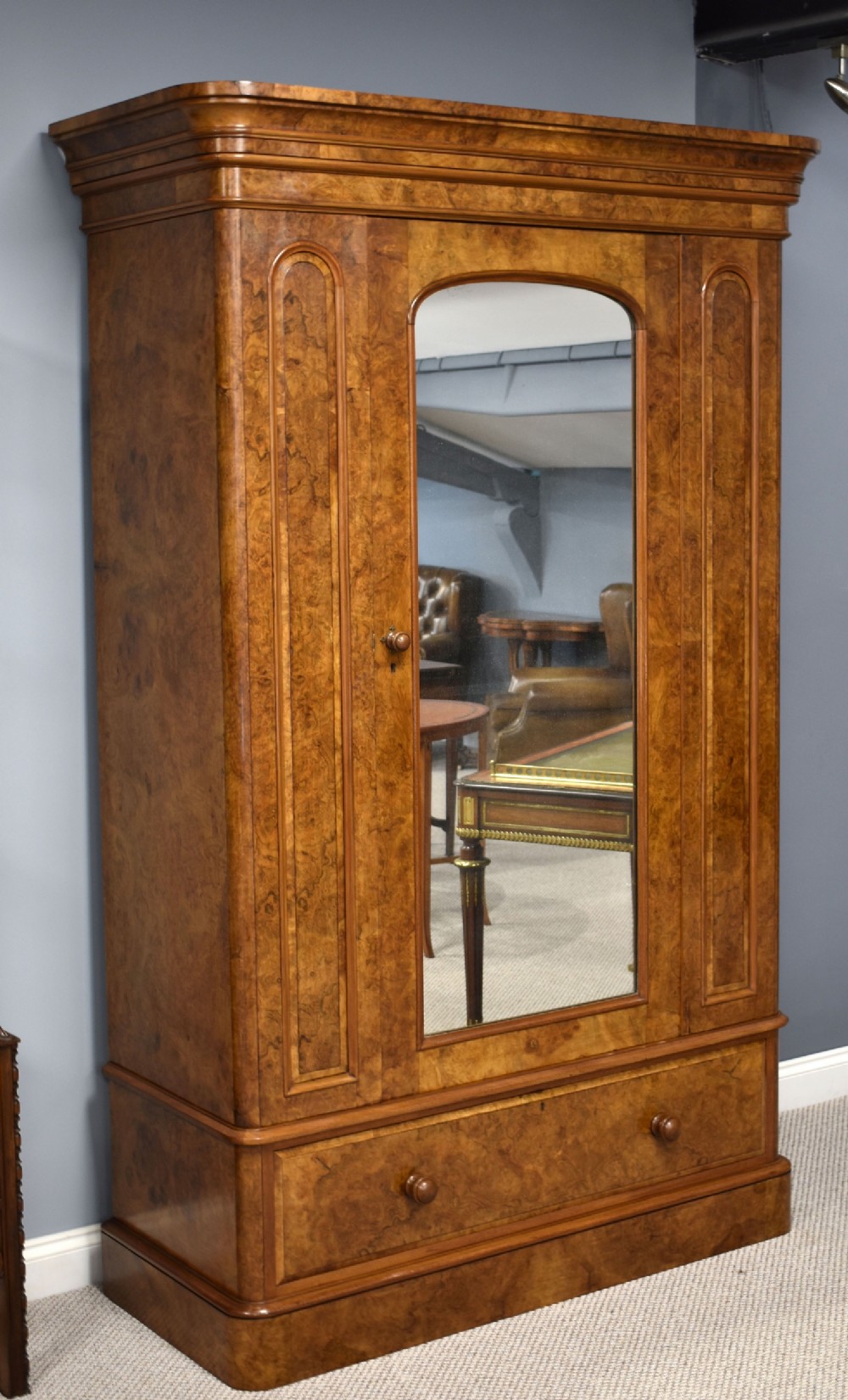 Maple & Co Victorian Burr Walnut Wardrobe
