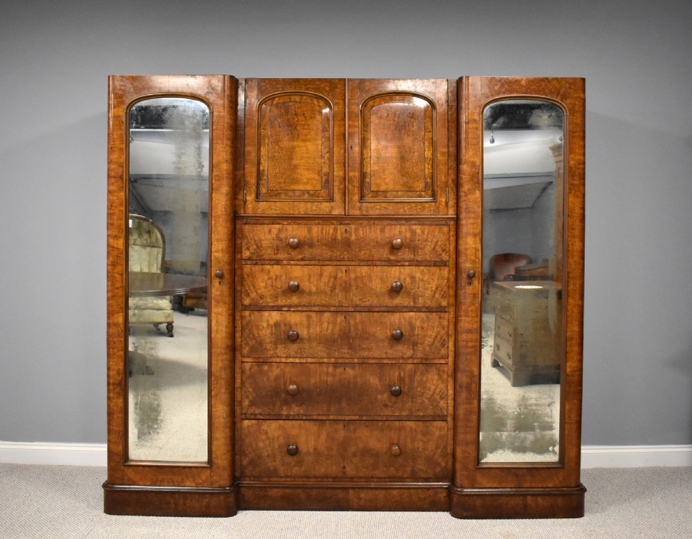 Victorian Burr Walnut Wardrobe View V