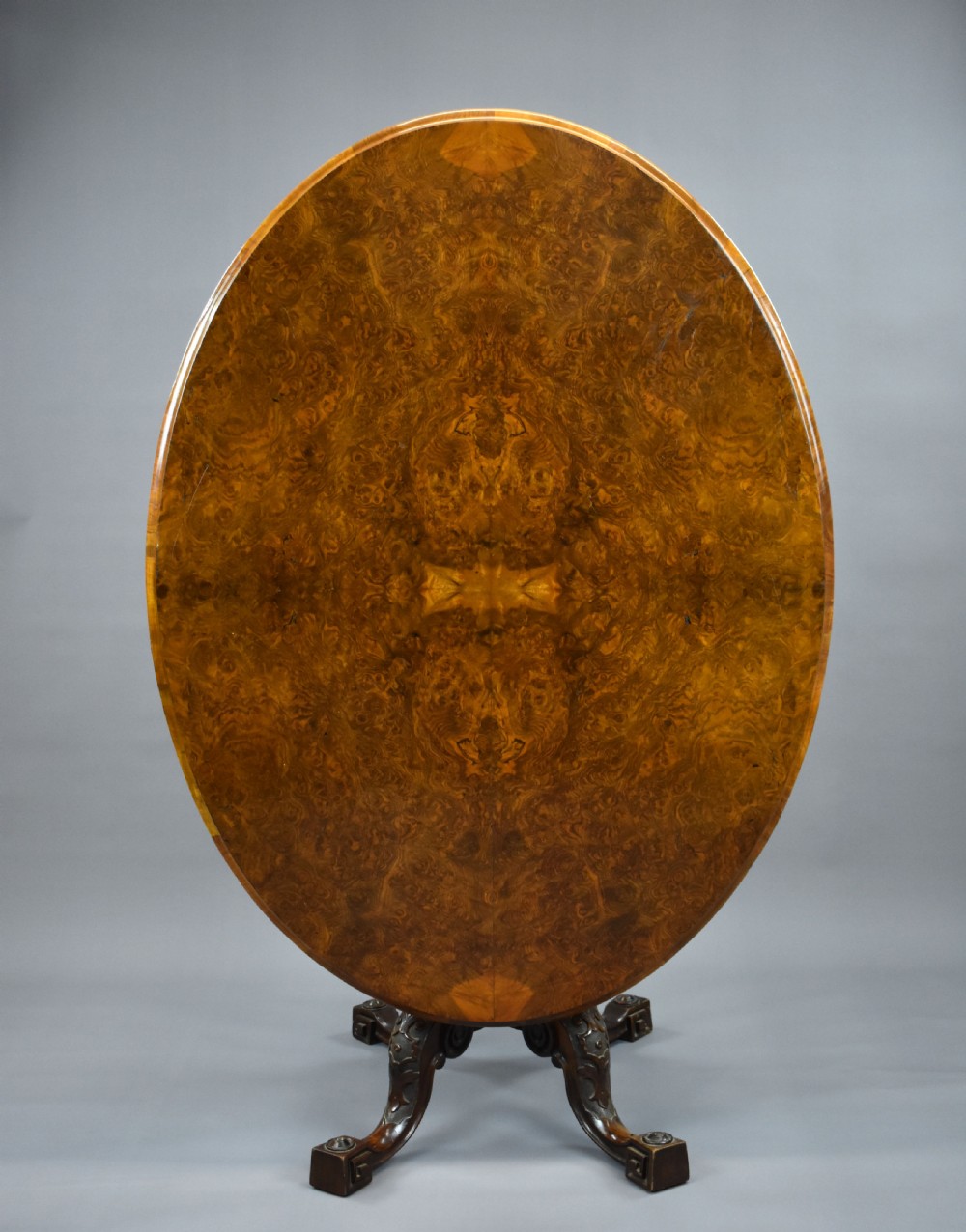 Victorian Burr Walnut Oval Loo Table View II