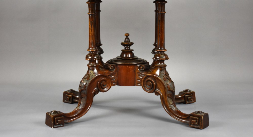 Victorian Burr Walnut Oval Loo Table View V