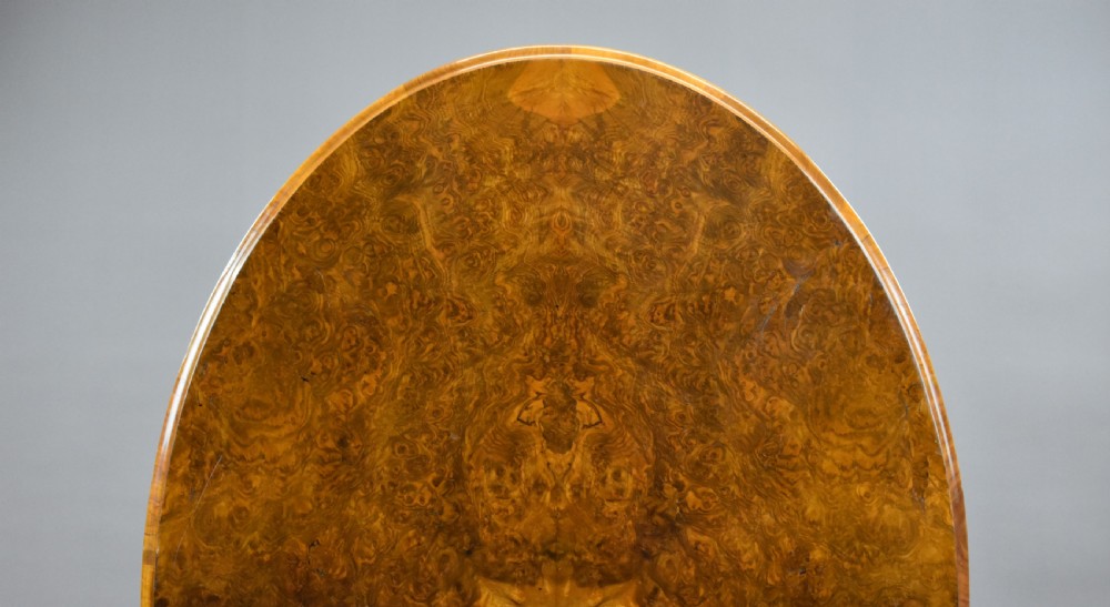 Victorian Burr Walnut Oval Loo Table View IX