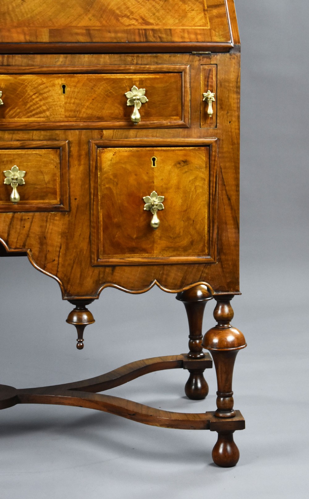 William & Mary Style Walnut Bureau View IX