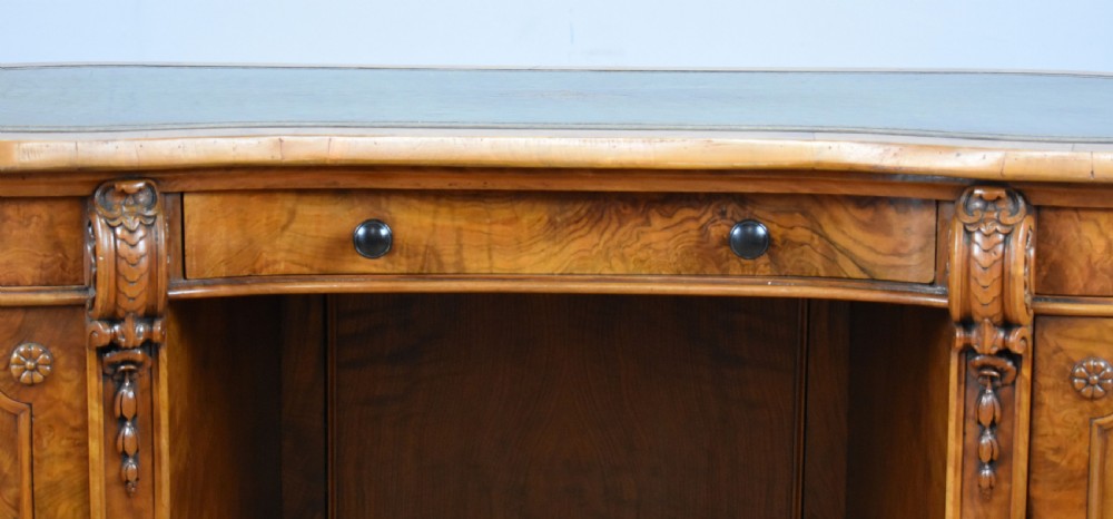 Victorian Burr Walnut Kidney Shaped Desk View IV
