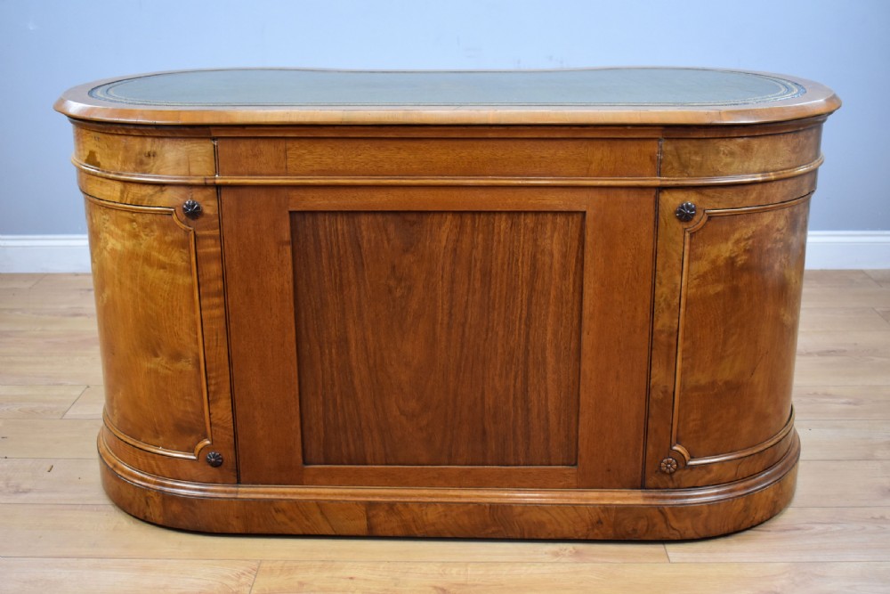 Victorian Burr Walnut Kidney Shaped Desk View VII
