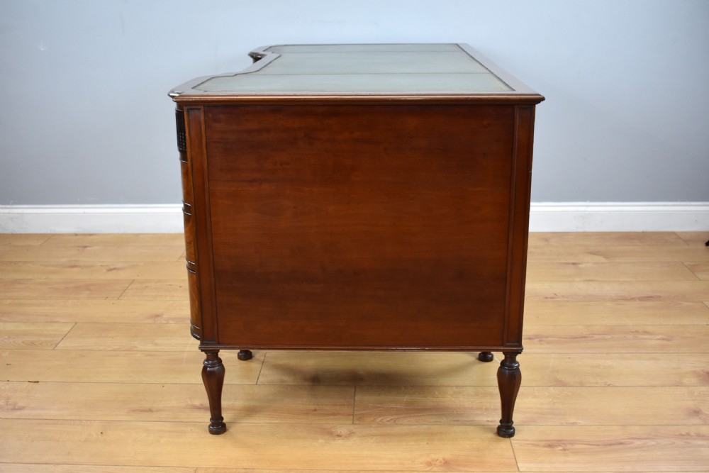 Edwardian Flame Mahogany Writing Table by Waring & Gillows View V