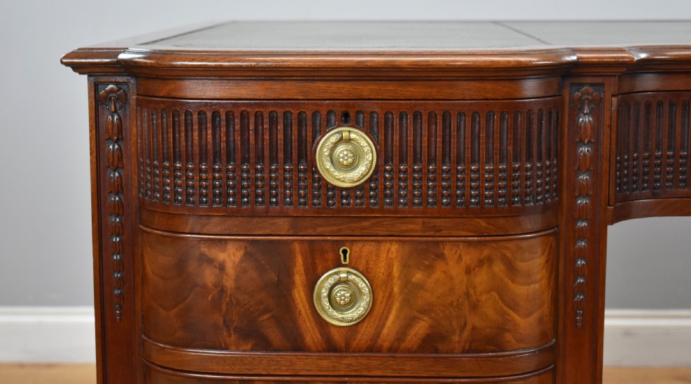Edwardian Flame Mahogany Writing Table by Waring & Gillows View VIII