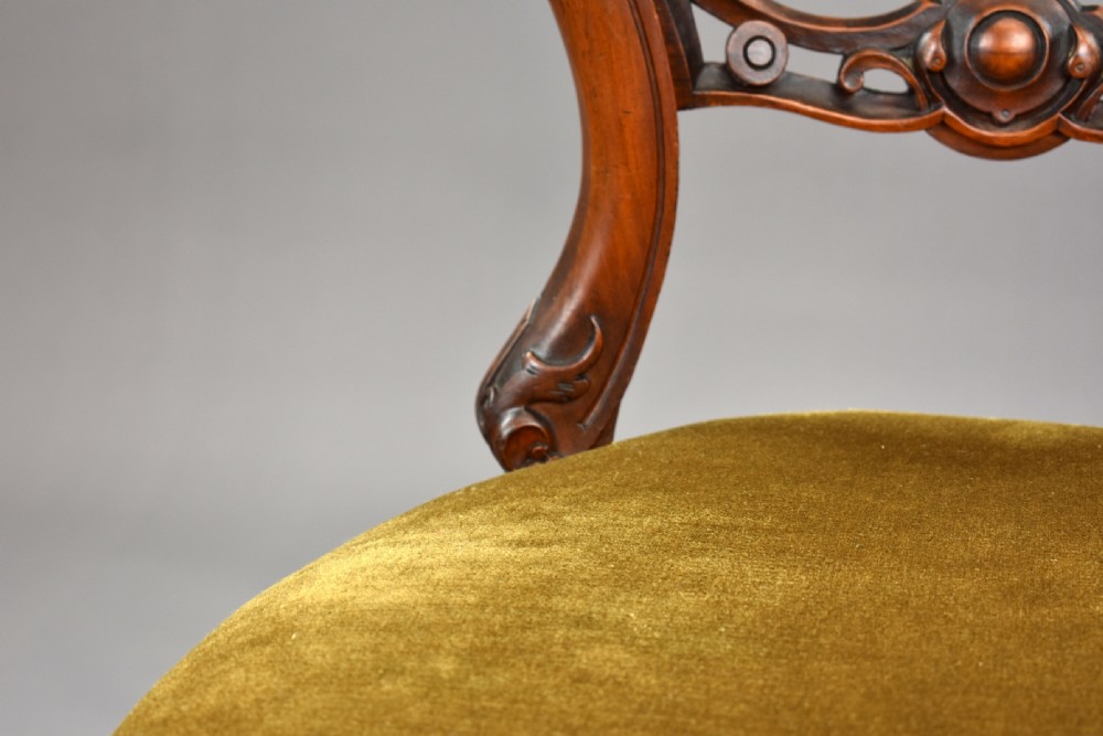 Set Four Victorian Walnut Dining Chairs View VI