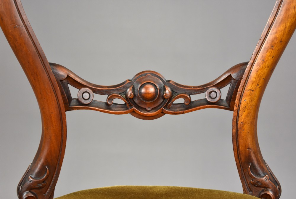 Set Four Victorian Walnut Dining Chairs View VII