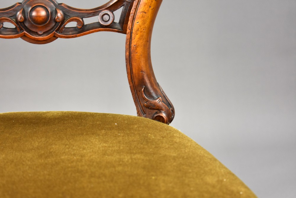 Set Four Victorian Walnut Dining Chairs View VIII