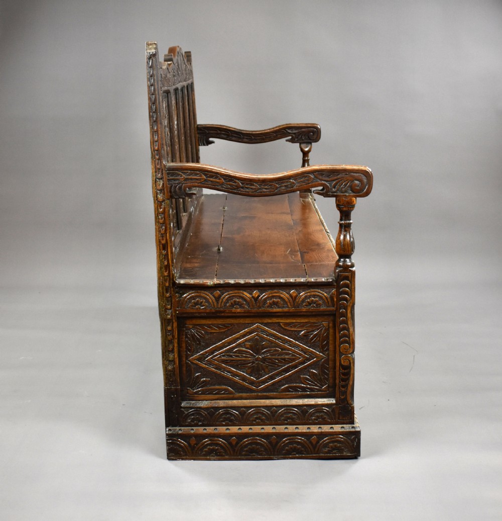 19th Century Carved Oak Bench View III