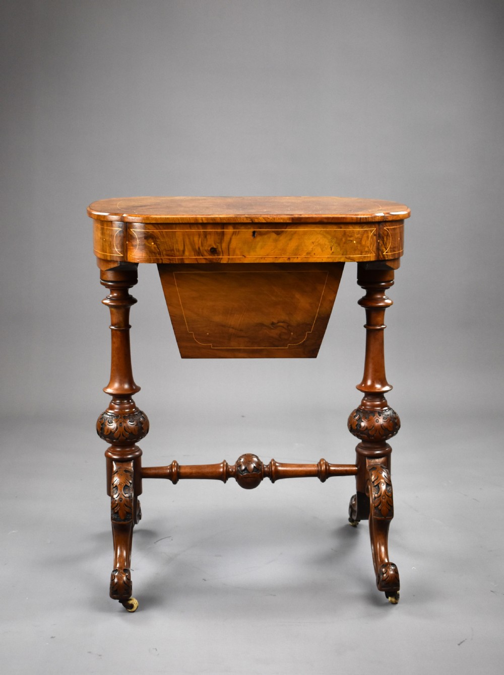 Victorian Burr Walnut Work Table View II