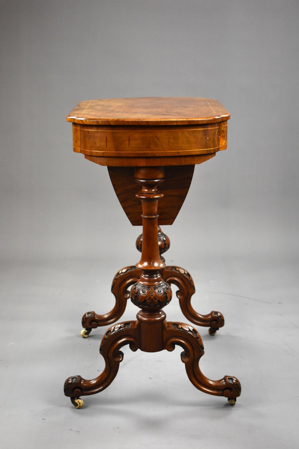 Victorian Burr Walnut Work Table View III