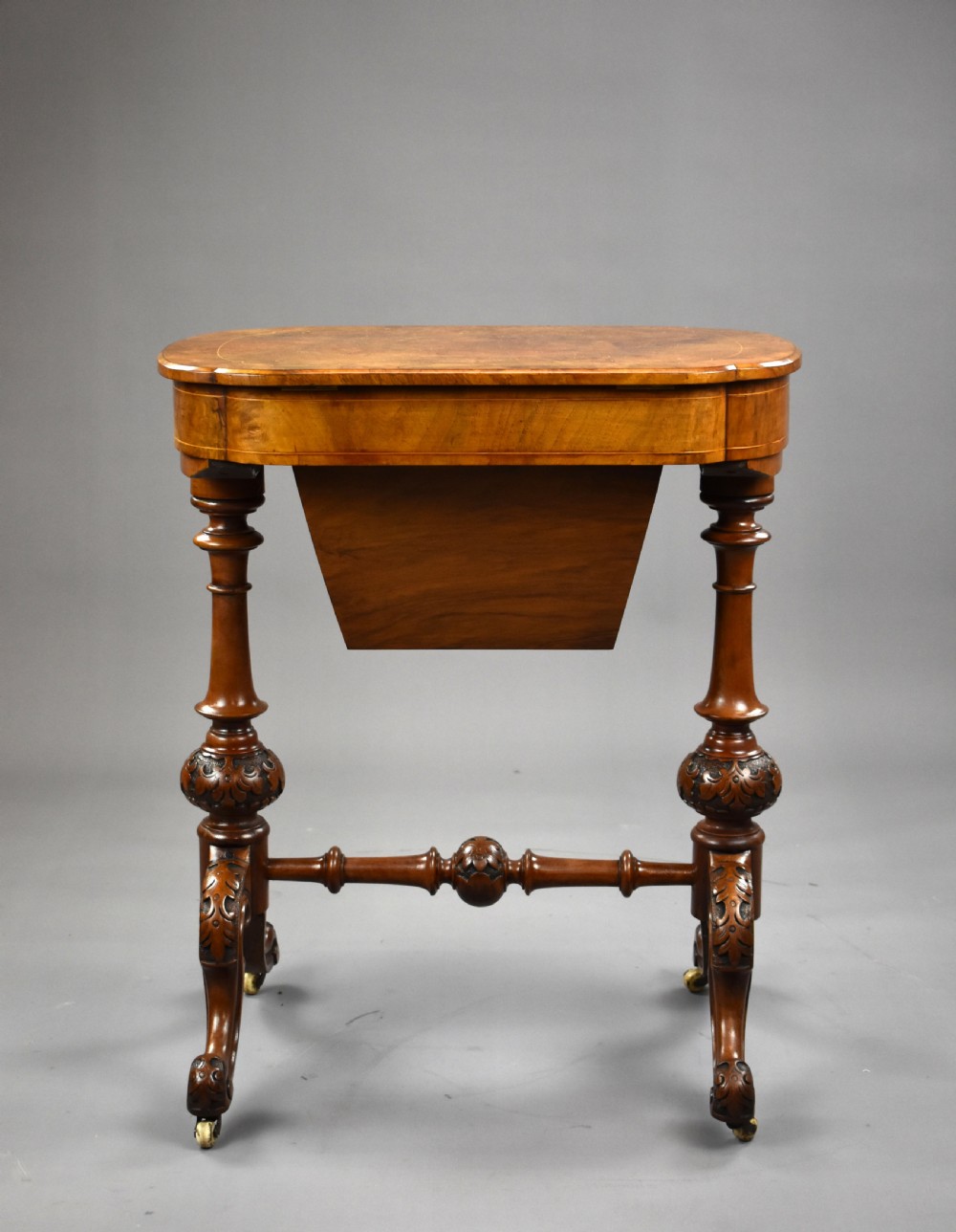 Victorian Burr Walnut Work Table View IV