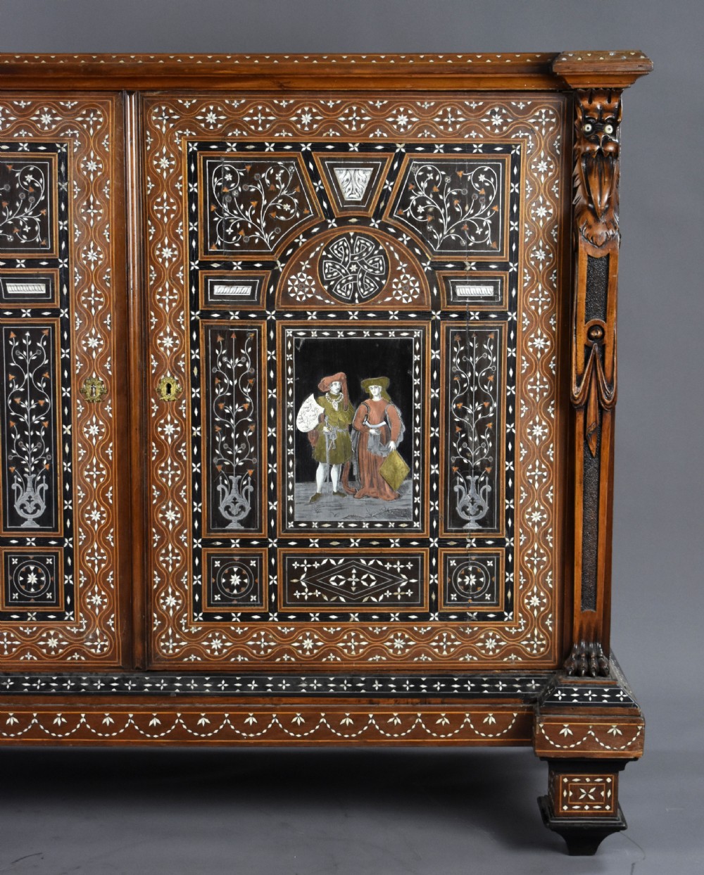 19th Century Profusely Inlaid Mahogany Cabinet View IV