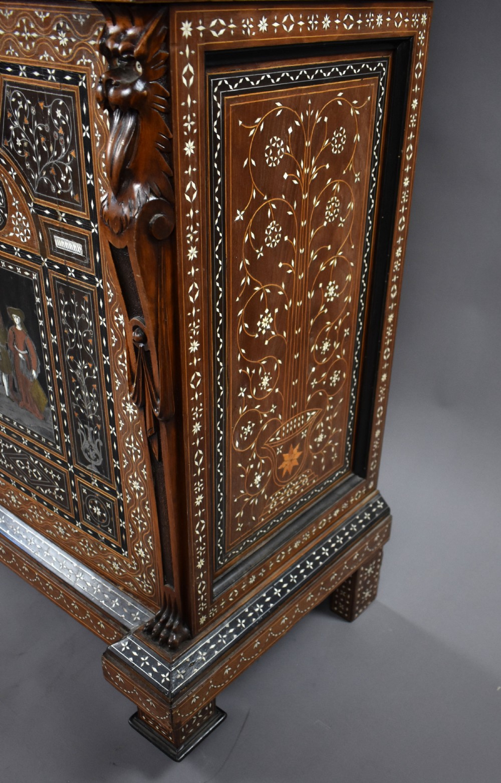 19th Century Profusely Inlaid Mahogany Cabinet View XII