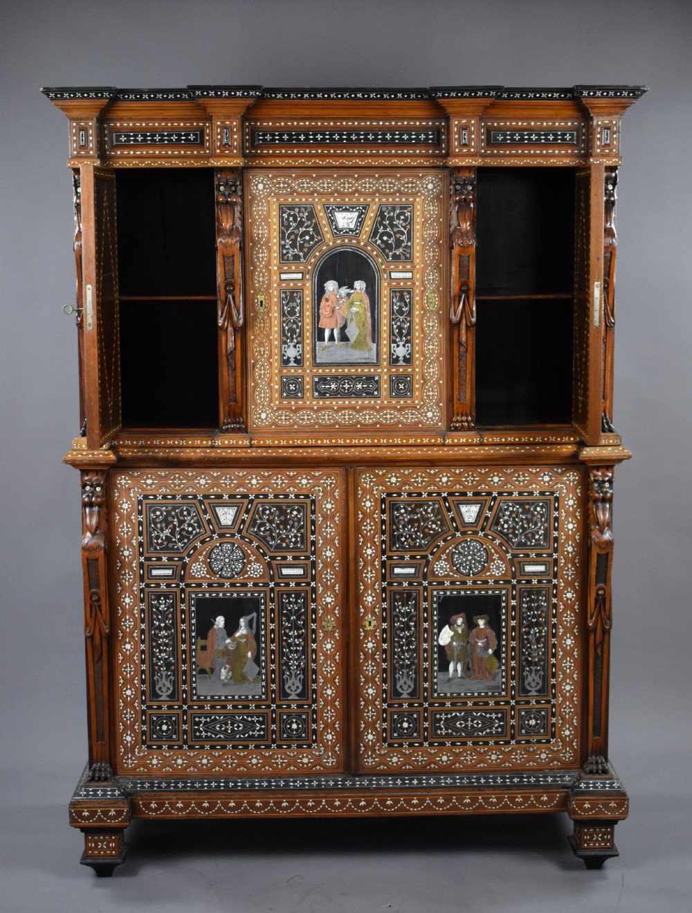 19th Century Profusely Inlaid Mahogany Cabinet View XIII
