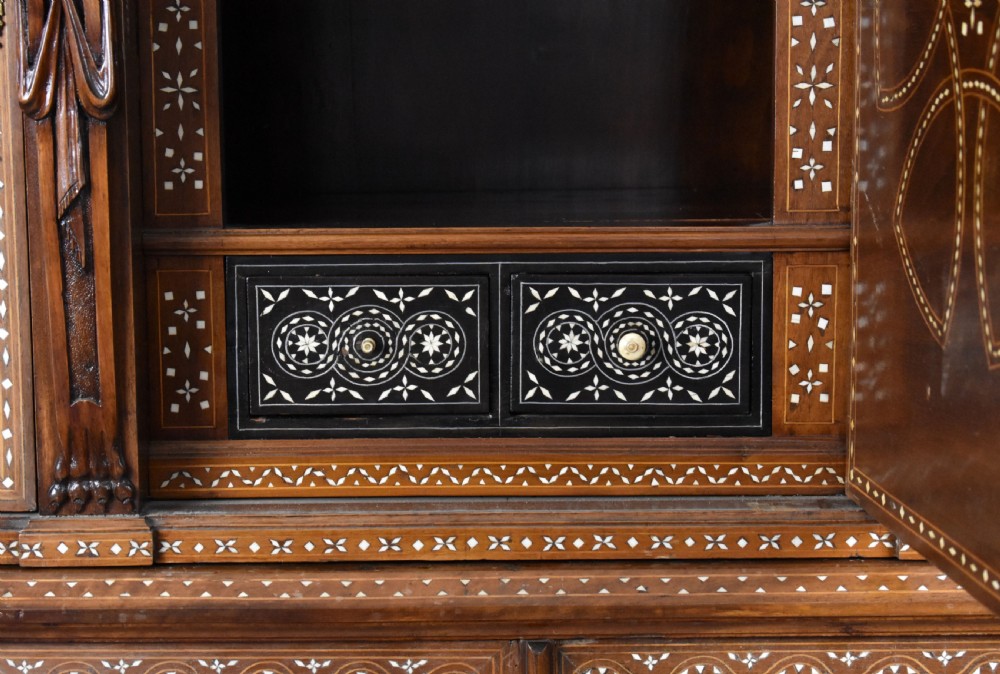19th Century Profusely Inlaid Mahogany Cabinet View XVI