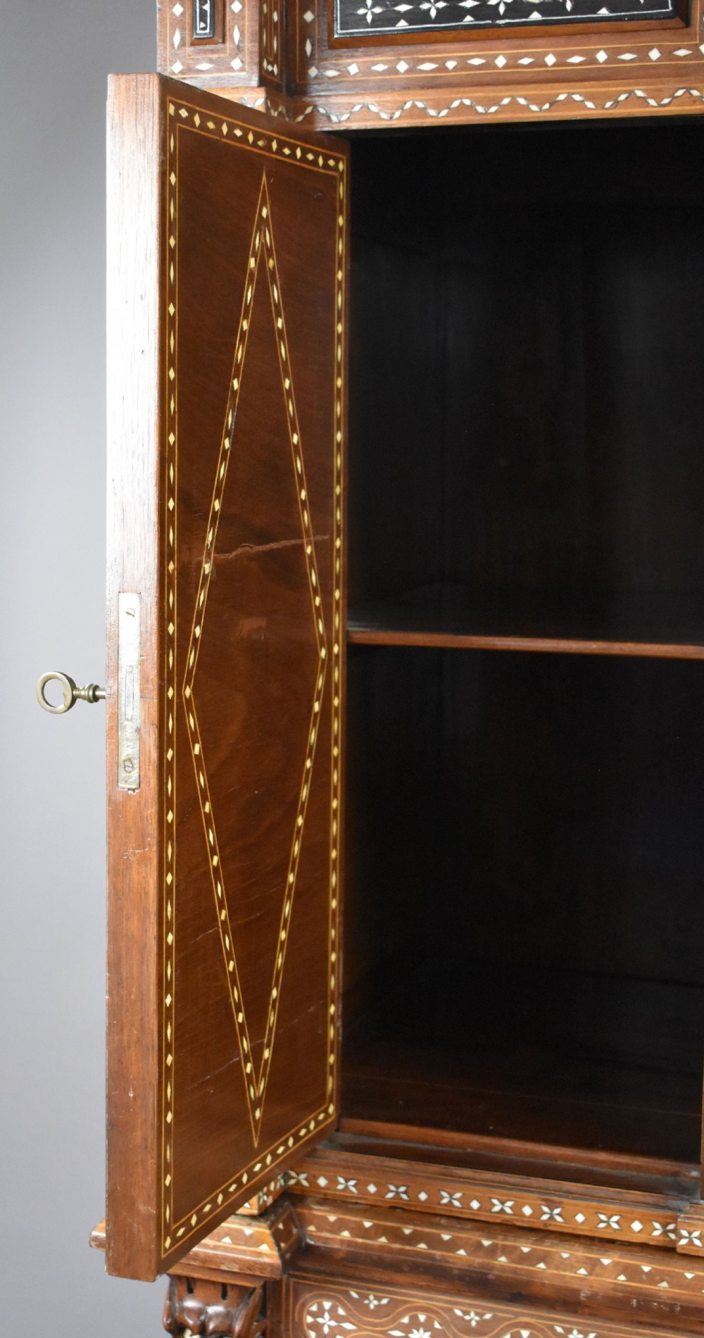 19th Century Profusely Inlaid Mahogany Cabinet View XVIII