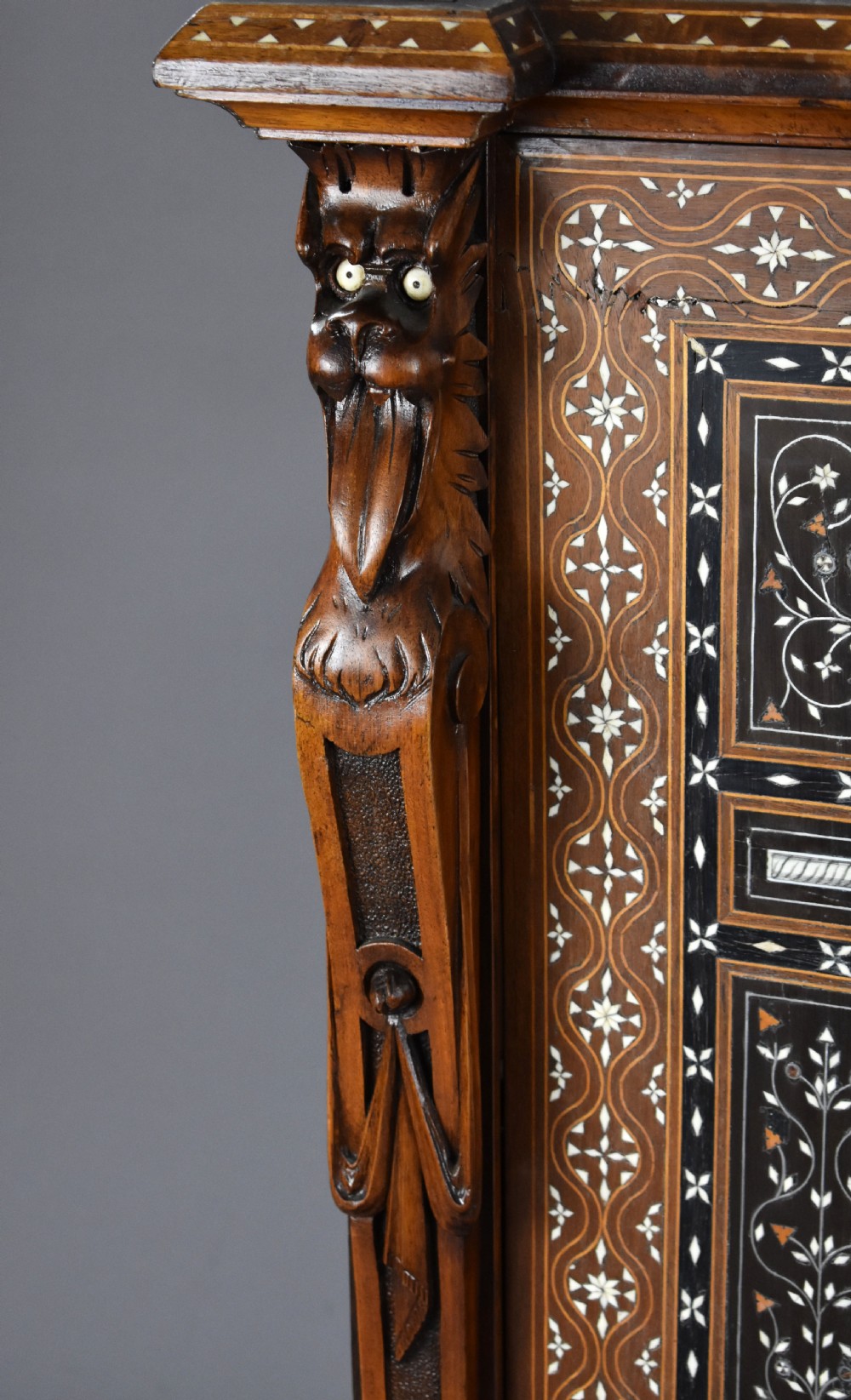 19th Century Profusely Inlaid Mahogany Cabinet View XXII