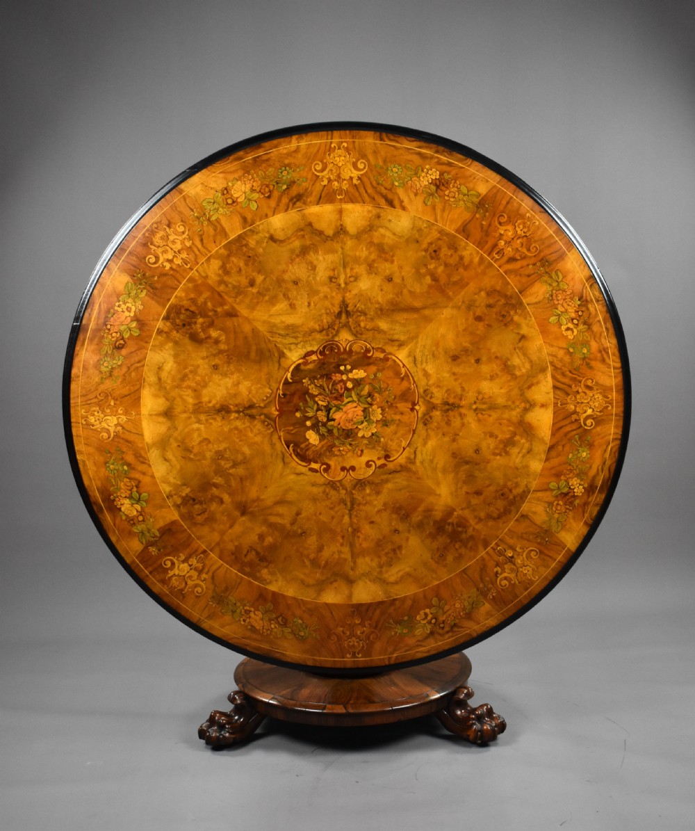 Victorian Burr Walnut Marquetry Table