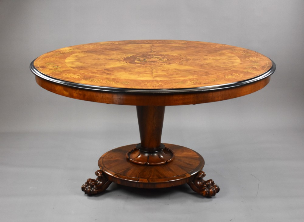 Victorian Burr Walnut Marquetry Table View II