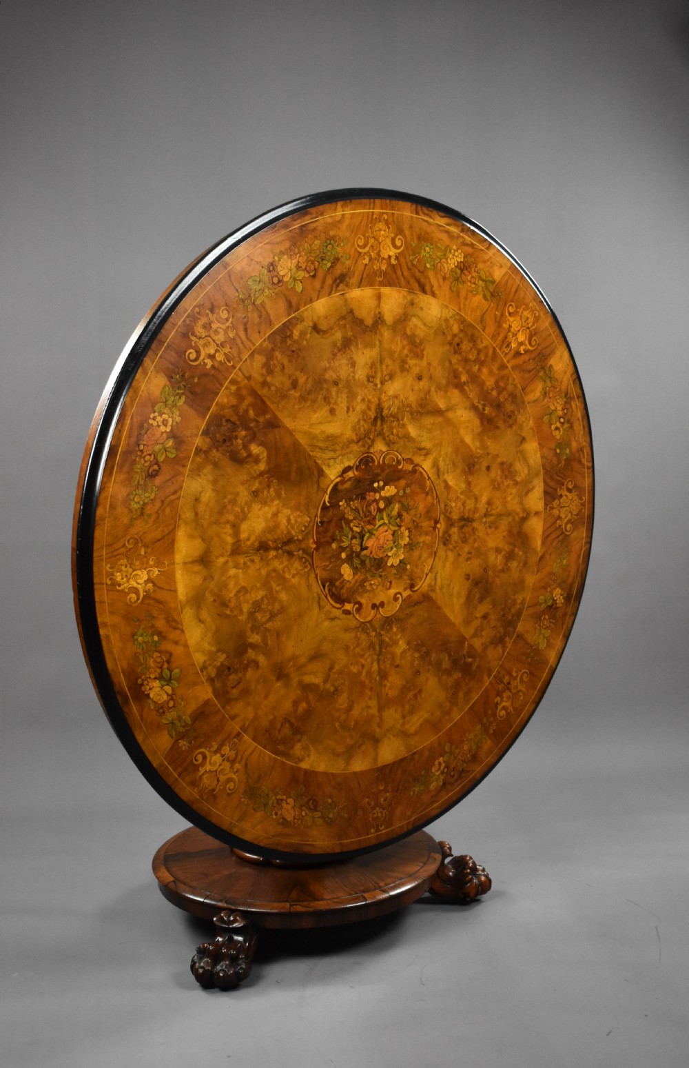 Victorian Burr Walnut Marquetry Table View III
