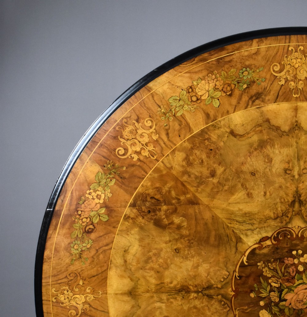 Victorian Burr Walnut Marquetry Table View V