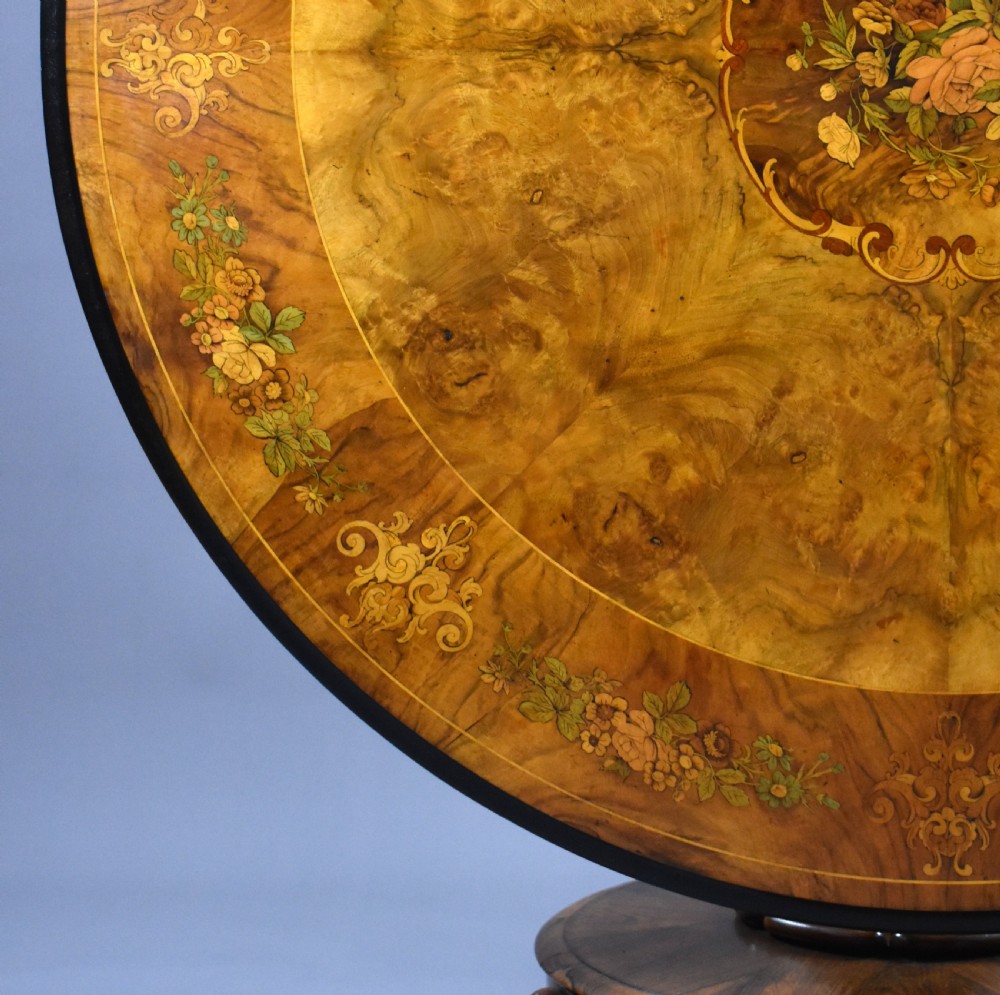 Victorian Burr Walnut Marquetry Table View VII