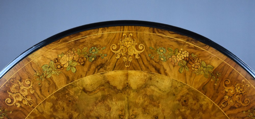 Victorian Burr Walnut Marquetry Table View IX
