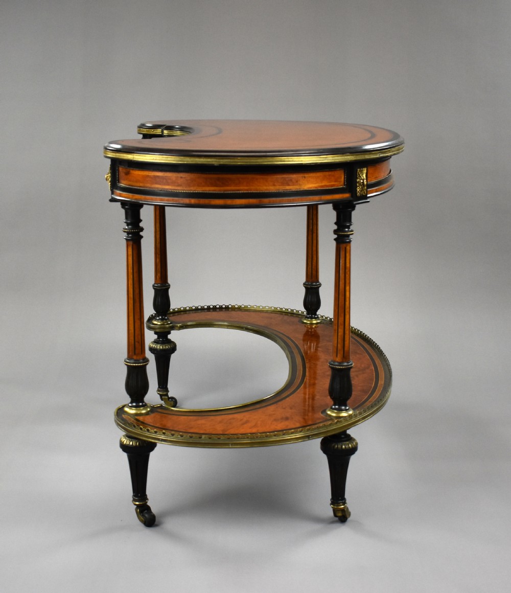 Victorian Walnut & Amboyna Writing Table by Gillows View VI