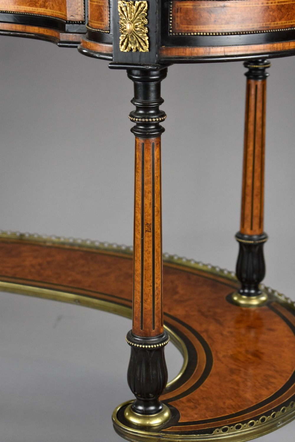 Victorian Walnut & Amboyna Writing Table by Gillows View XI