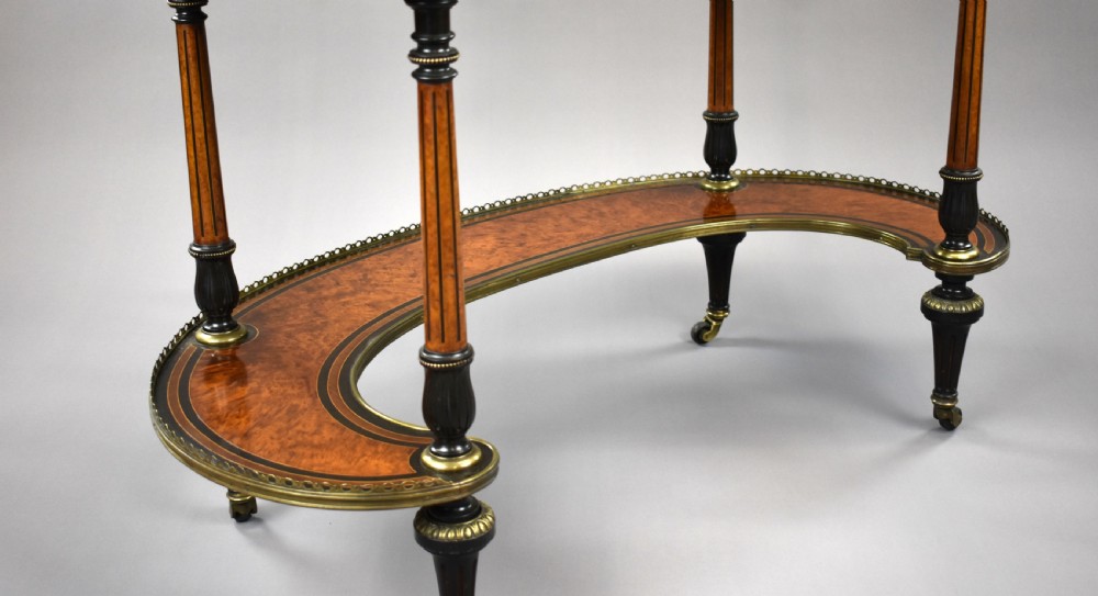 Victorian Walnut & Amboyna Writing Table by Gillows View XII