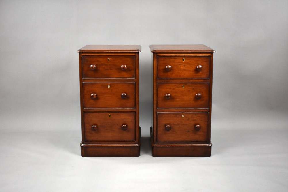Pair Victorian Mahogany Bedside Chests View III
