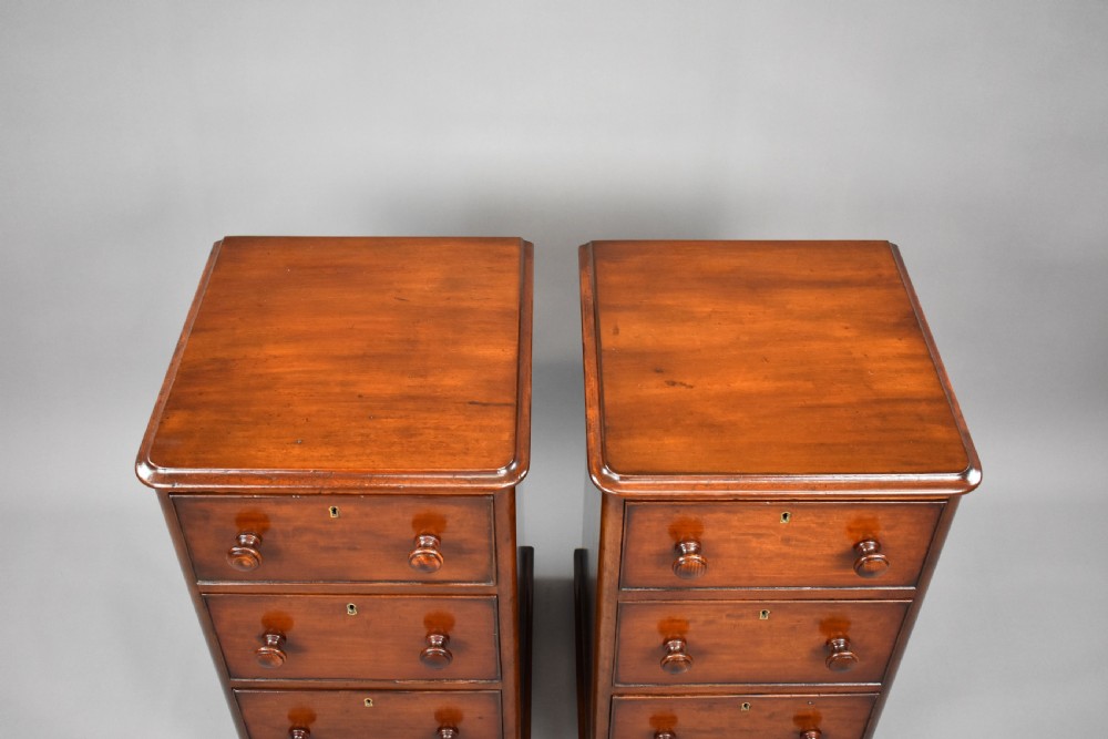 Pair Victorian Mahogany Bedside Chests View VI