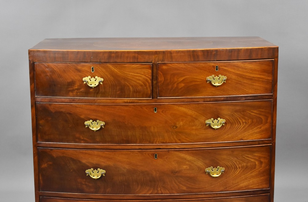 Regency Mahogany Bow Front Chest of Drawers View VI