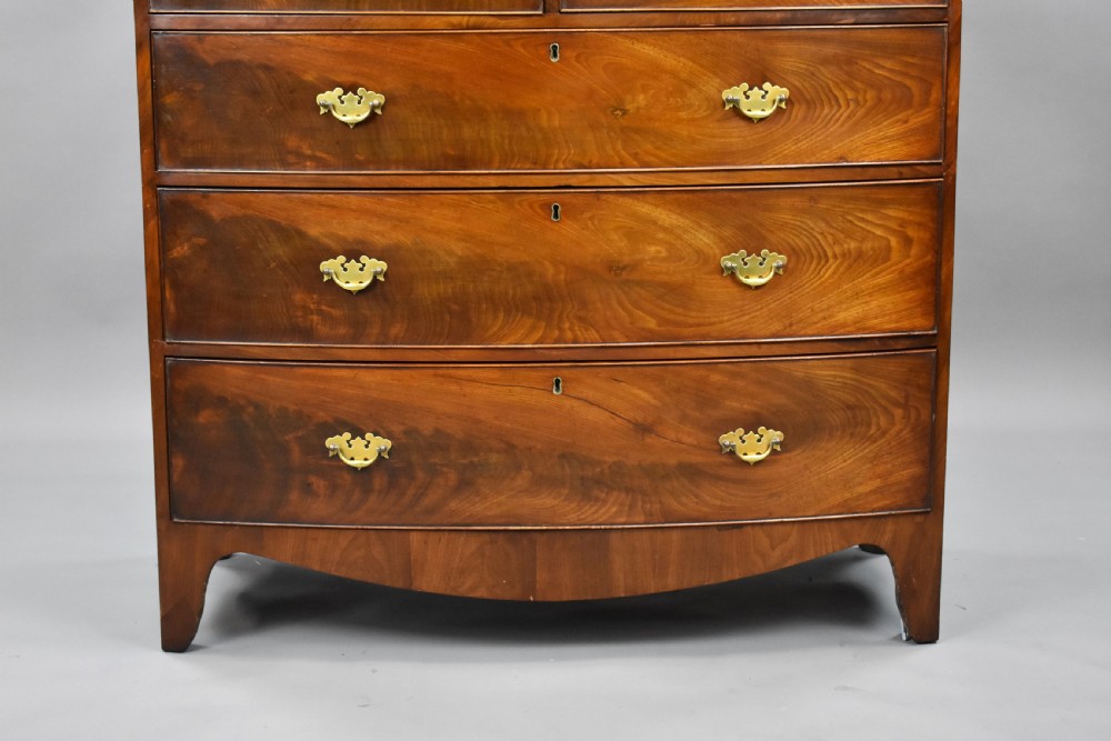 Regency Mahogany Bow Front Chest of Drawers View VII