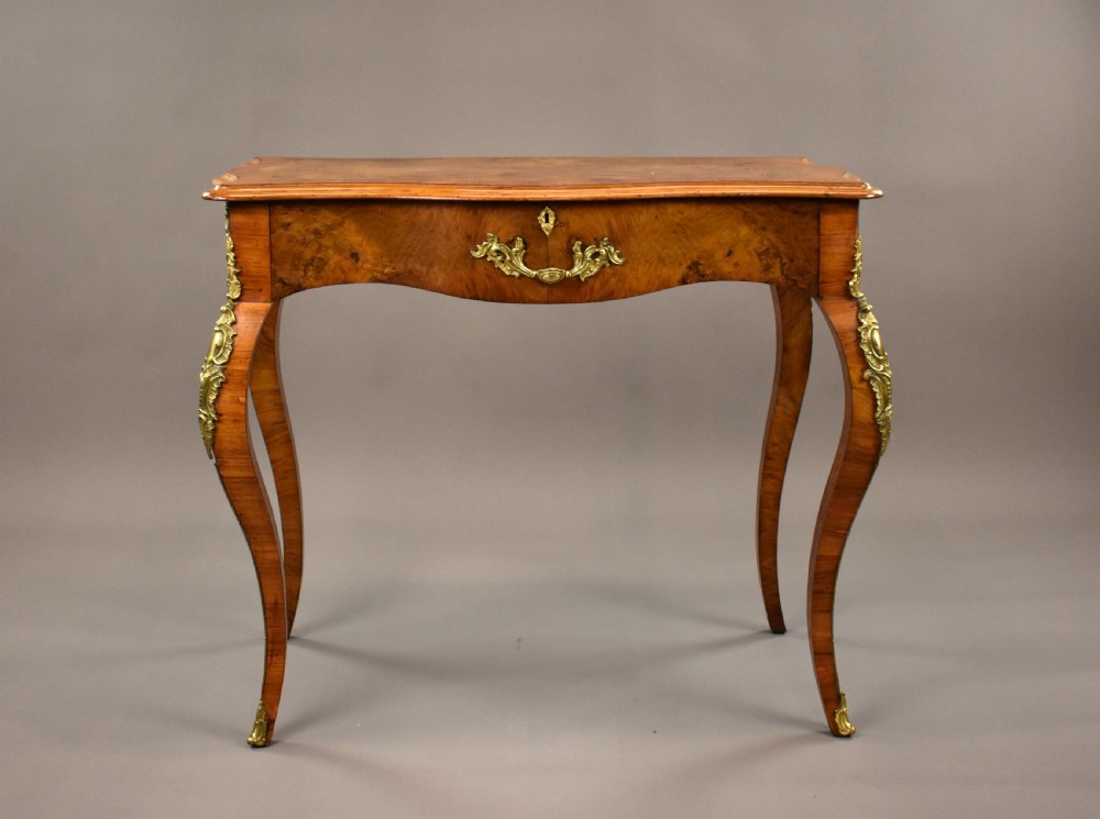 19th Century French Burr Walnut Writing Table View II
