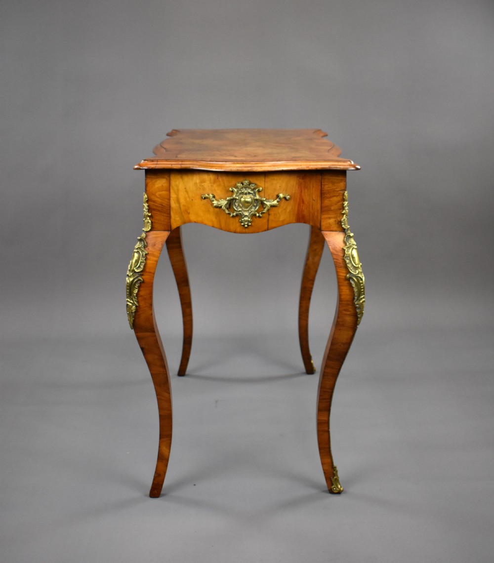 19th Century French Burr Walnut Writing Table View III