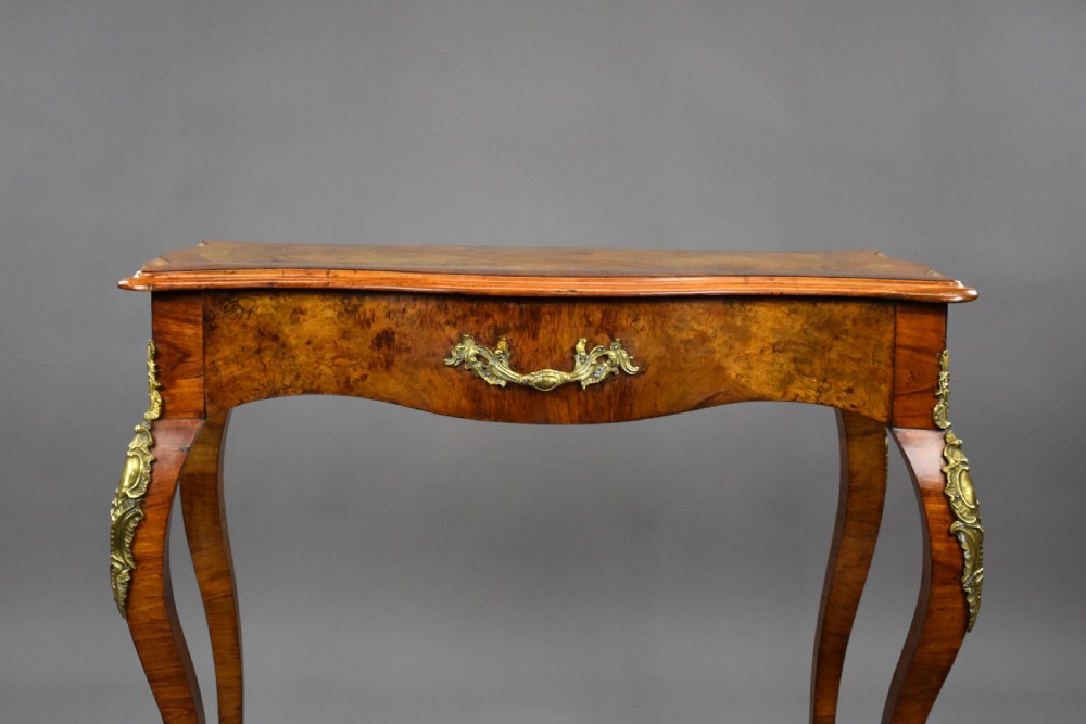 19th Century French Burr Walnut Writing Table View VI