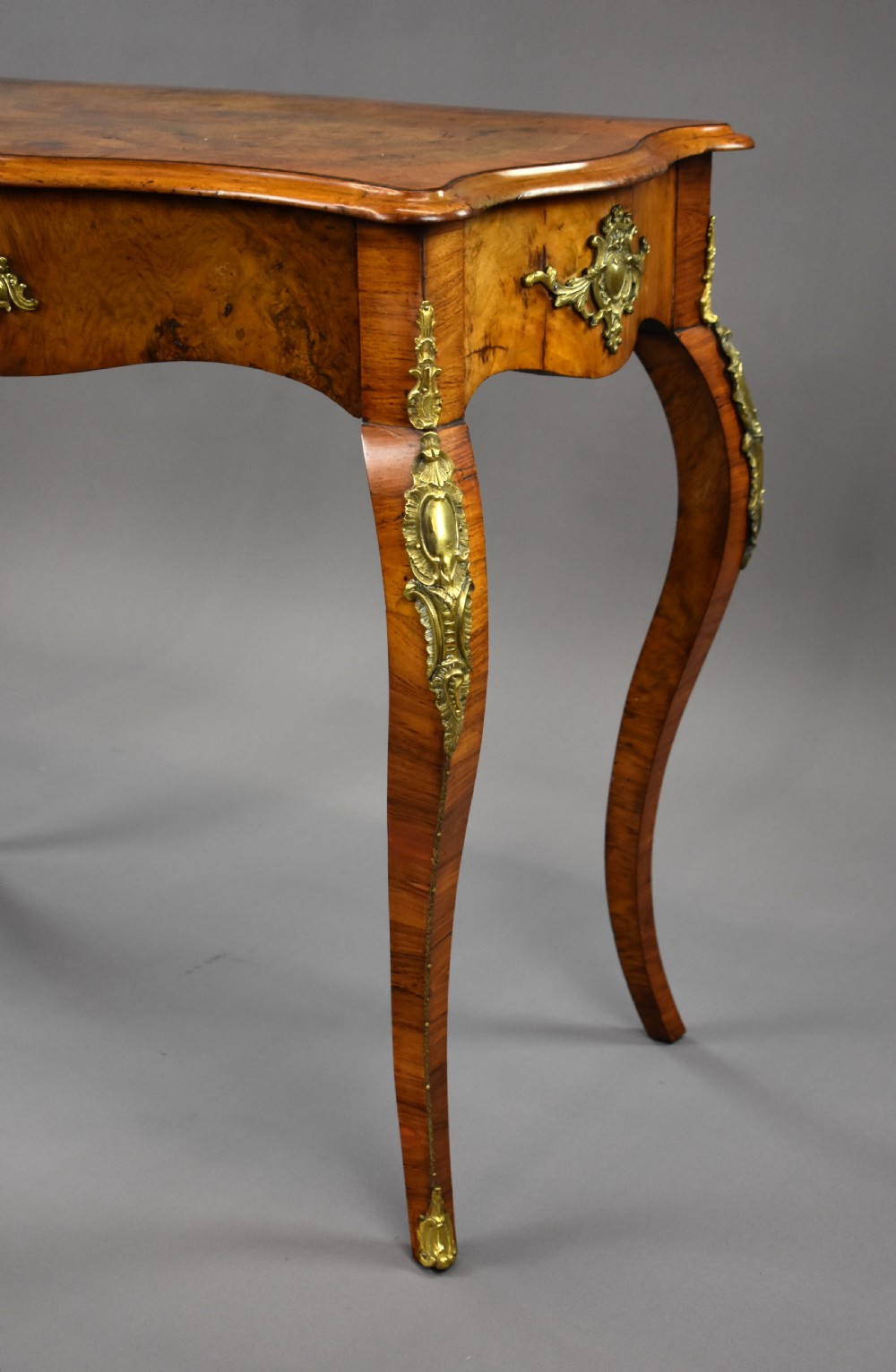 19th Century French Burr Walnut Writing Table View XII