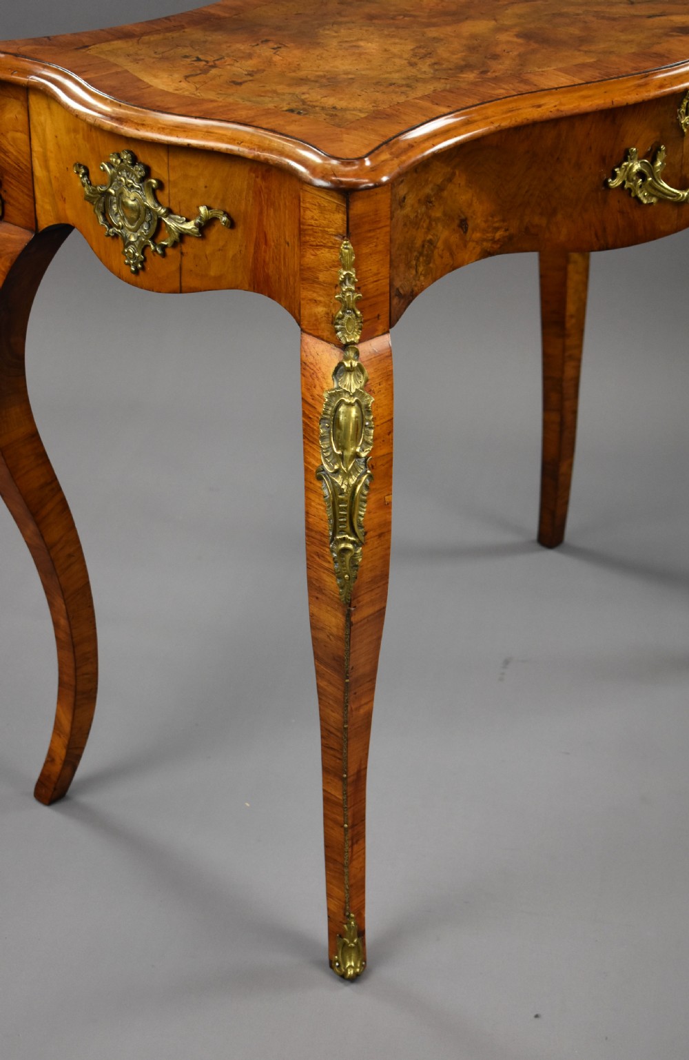 19th Century French Burr Walnut Writing Table View XIII