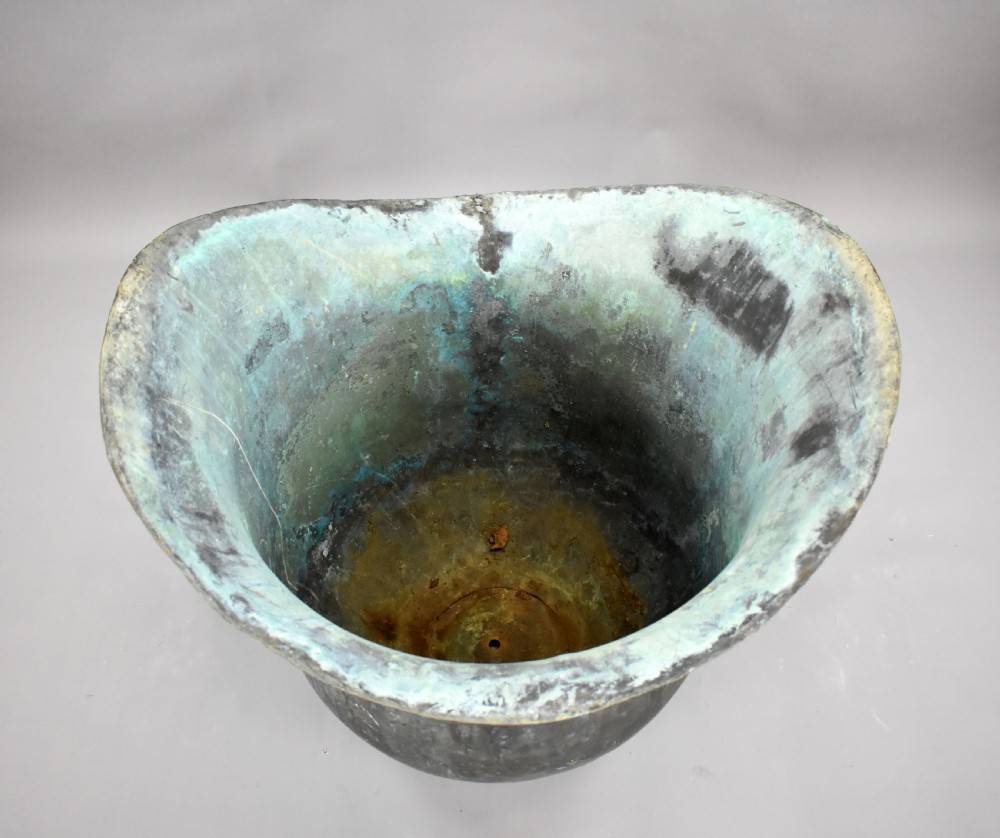 Large Victorian Solid Copper Cauldron View VI