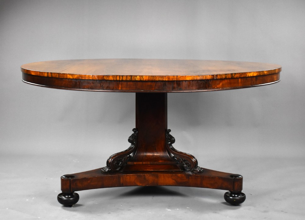 Large William IV Rosewood Circular Breakfast Table View III